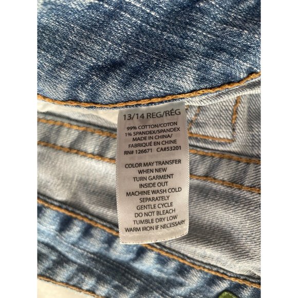 Aeropostale Bayla Skinny Blue Denim Jeans Size 13/14 Regular Zip Button Closure - Picture 4 of 7